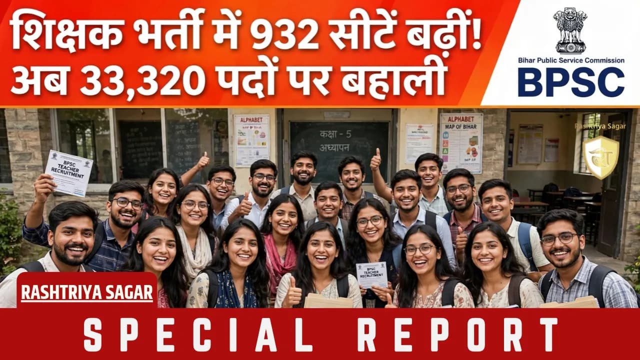 TRE 4 में बंपर बढ़ोतरी! बिहार में अब 33,320 पदों पर होगी शिक्षकों की भर्ती, BPSC का नया अपडेट