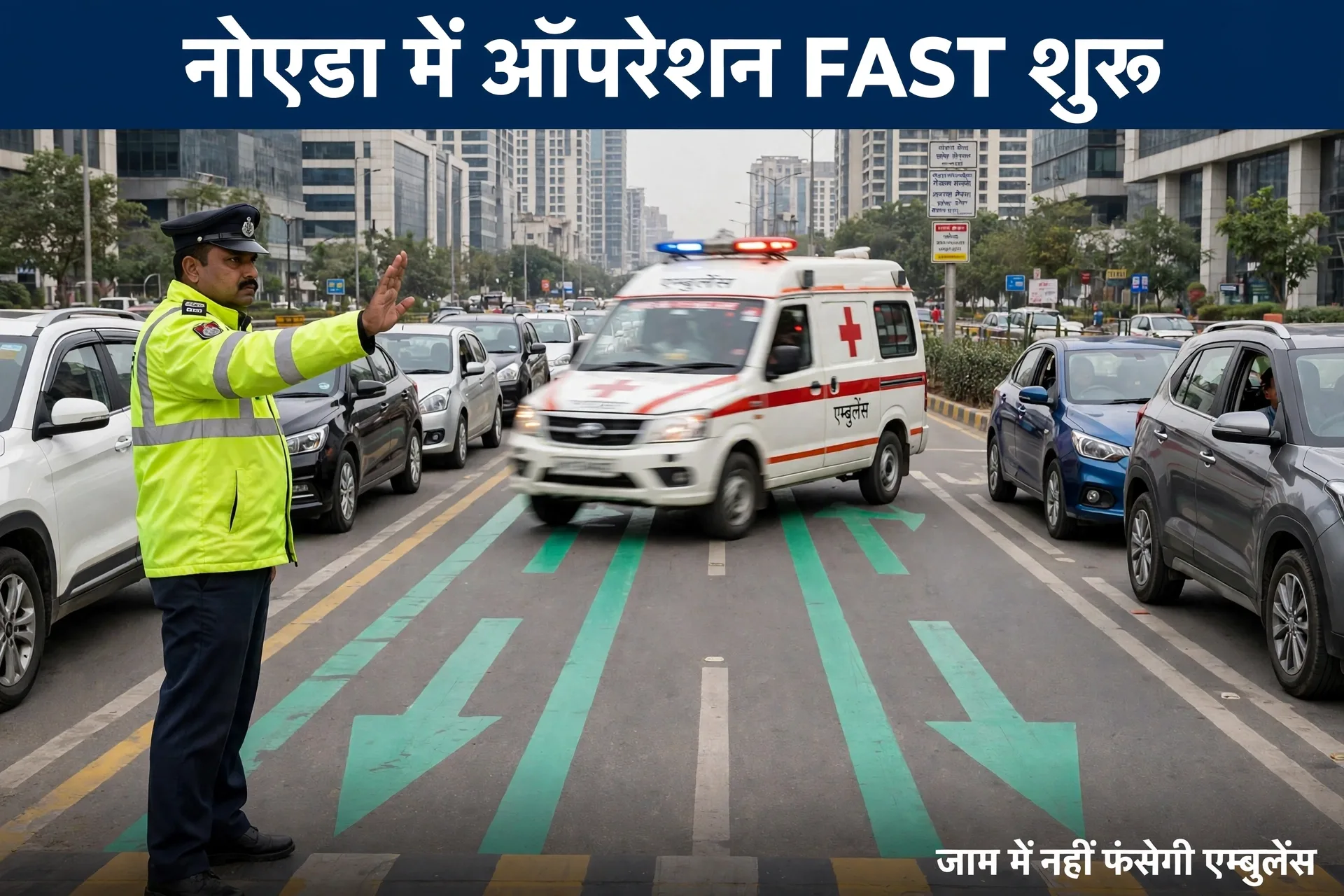 जिंदगी बचाने निकली नोएडा पुलिस ने शुरू किया ऑपरेशन फास्ट, जाम में नहीं अटकेगी सांसें