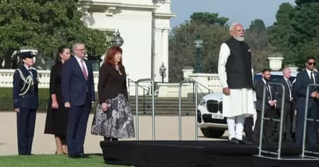 ऑस्ट्रेलिया दौरे पर पीएम मोदी का भव्य सम्मान, गूंजा राष्ट्रगान