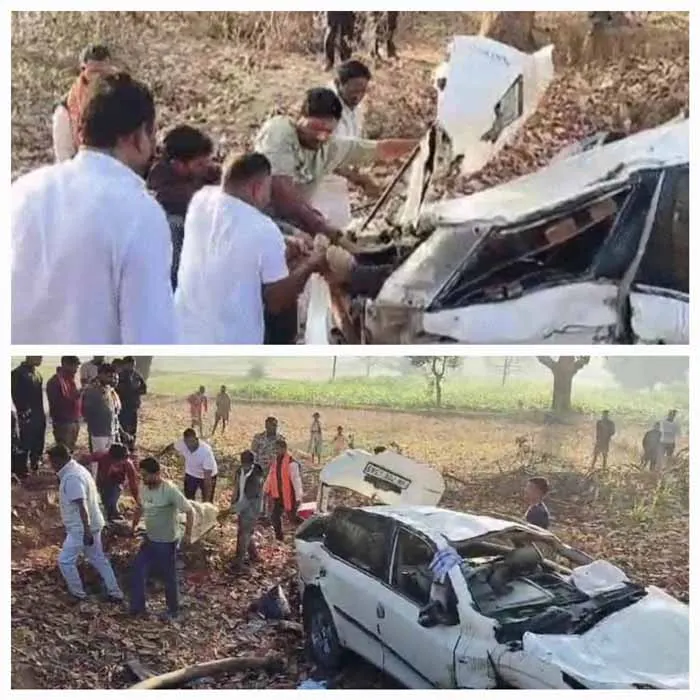 प्रयागराज कुंभ जा रही एक एक्सयूवी कार पलटी, दाे की हुई माैत, चार गंभीर