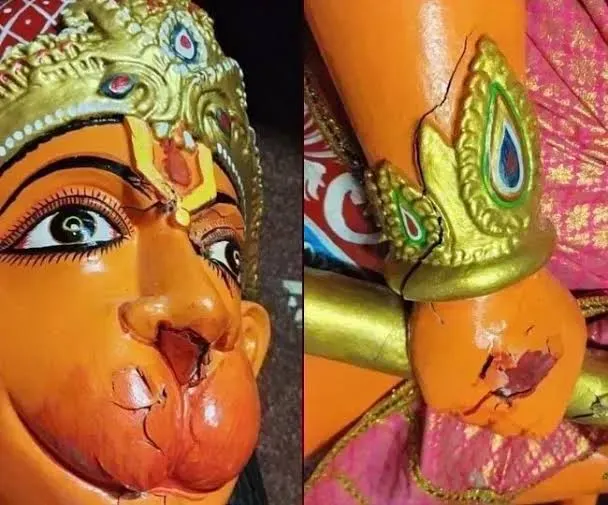 रांची में असामाजिक तत्वों ने तीन मंदिरों की प्रतिमा को किया खंडित, लोगों में आक्रोश