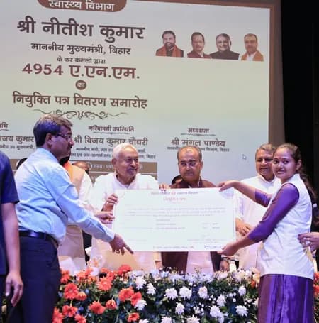 नीतीश कुमार ने 4954 एएनएम को सौंपे नियुक्ति पत्र, निष्ठा से सेवा की जताई उम्मीद