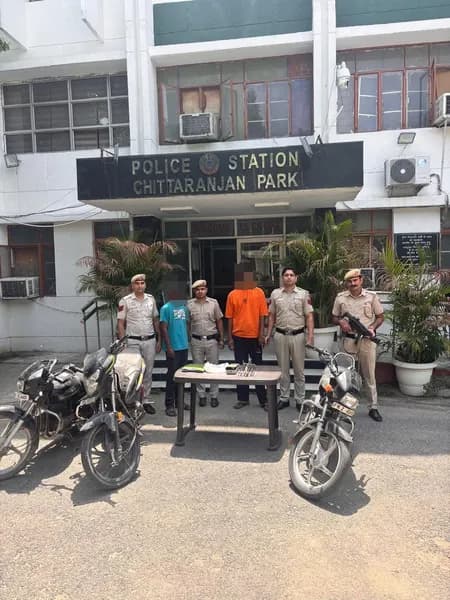 दिल्ली: पुलिस की बड़ी कामयाबी, दो शातिर चोर गिरफ्तार, चोरी की बाइक और सामान बरामद