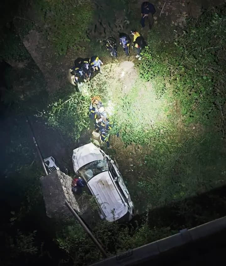 रुद्रप्रयाग जाते समय खाई में गिरी कार, एसडीआरएफ ने पति-पत्नी की बचाई जान