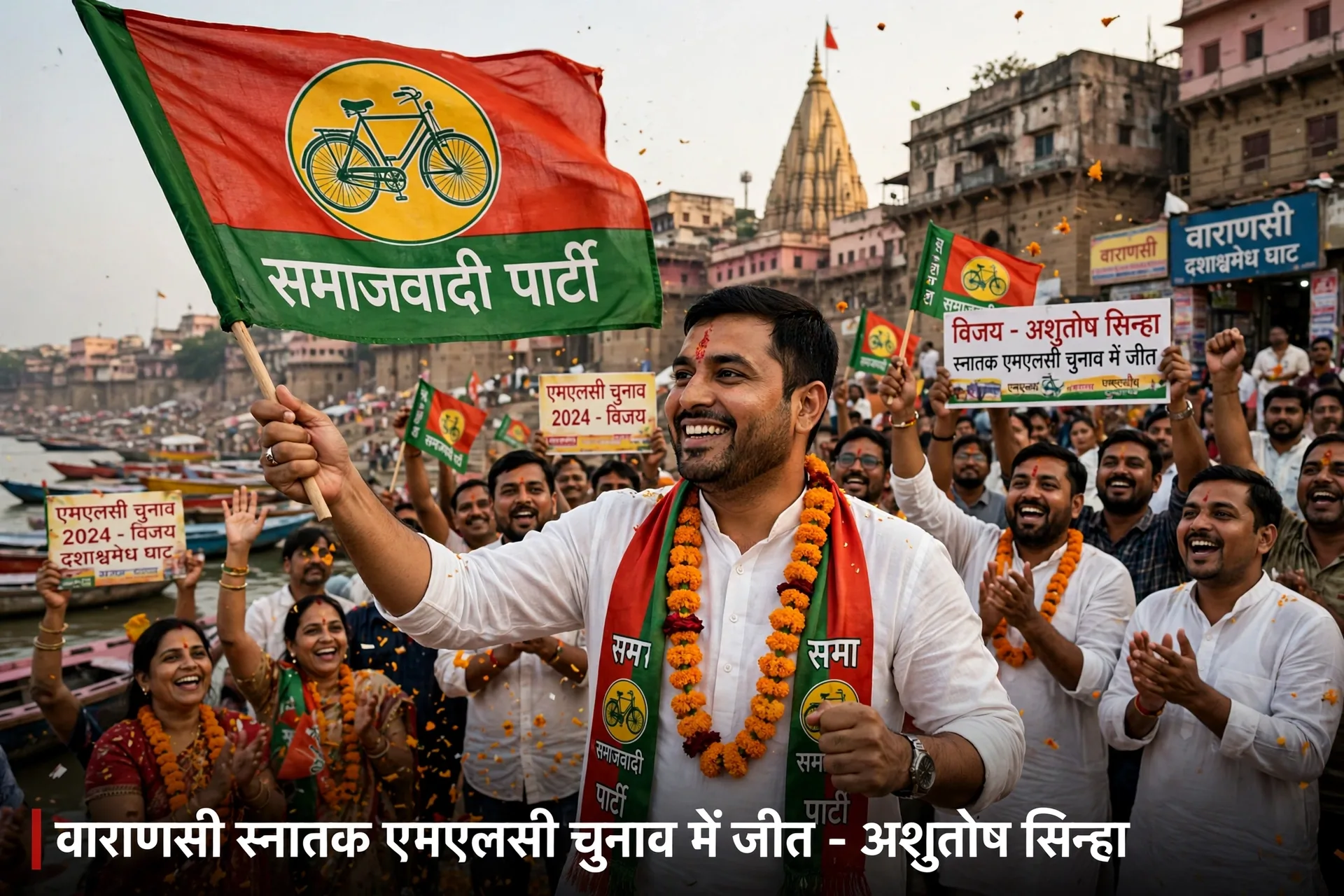 Varanasi: पीएम के गढ़ में भाजपा को झटका, आशुतोष सिन्हा ने भारी मतों से जीता चुनाव, सपा कार्यकर्ताओं में जश्न