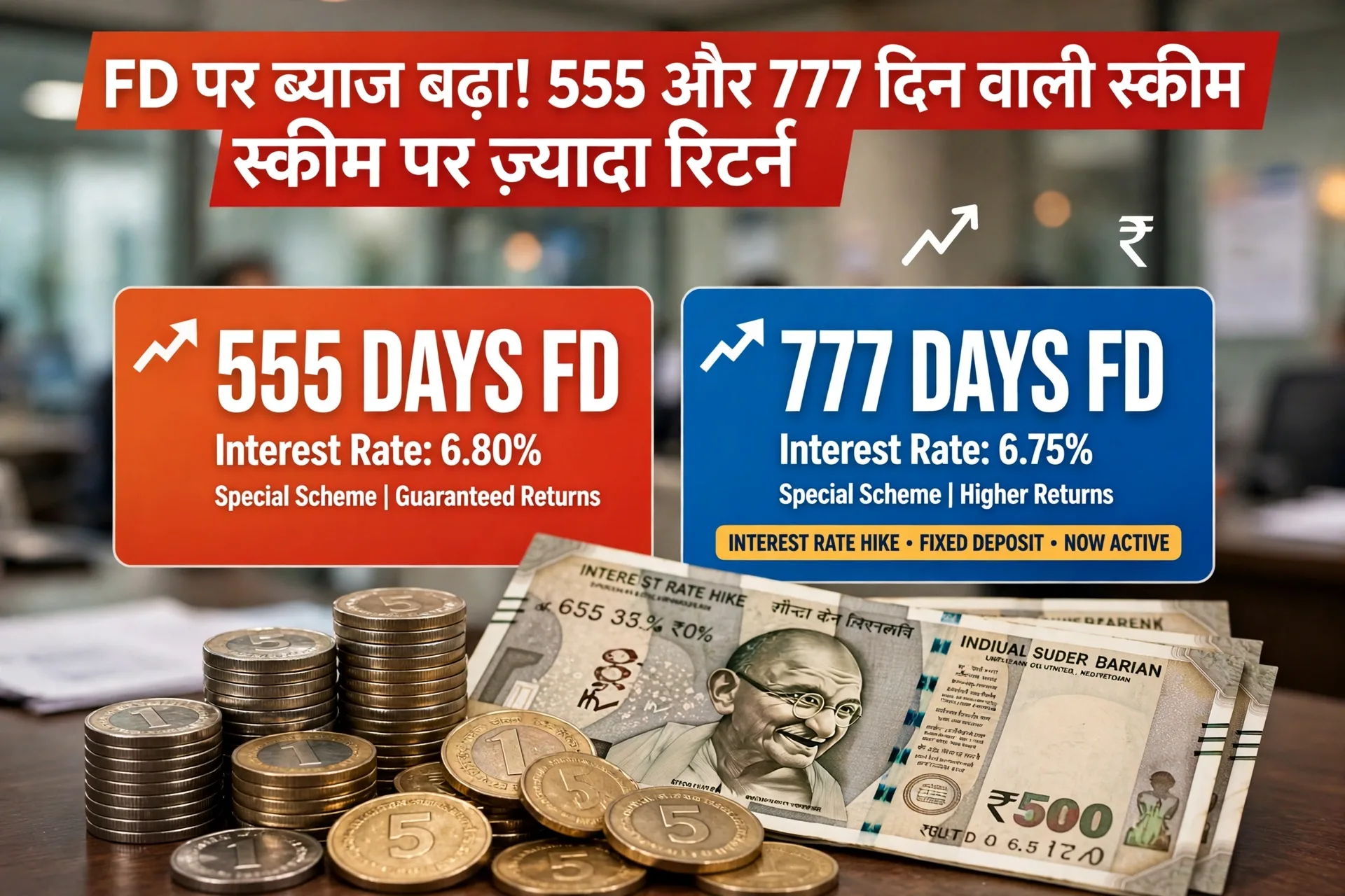 FD कराने वालों के लिए खुशखबरी! इस बैंक ने बढ़ाई ब्याज दरें, अब मिलेगा 6.80% तक ब्याज