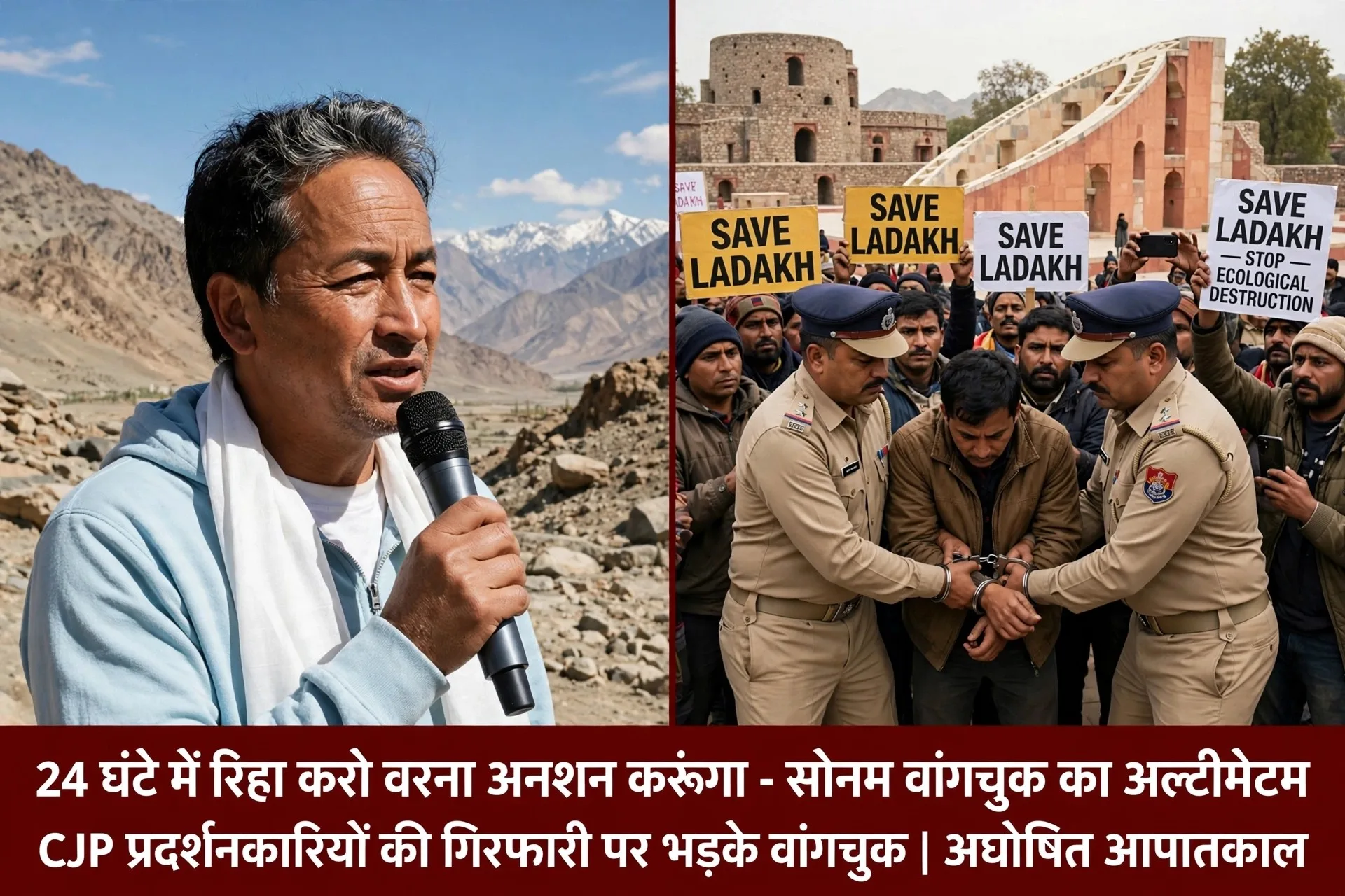 CJP प्रदर्शनकारियों की गिरफ्तारी पर भड़के सोनम वांगचुक, सरकार को अल्टीमेटम- 24 घंटे में रिहा करो वरना...