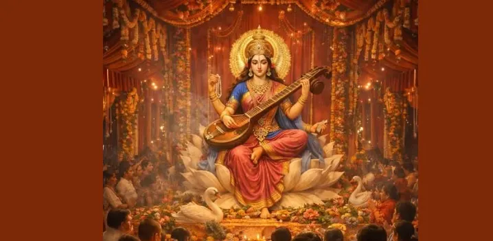 सरस्वती पूजा को लेकर तैयारियां जोरों पर, बसंत पंचमी से पहले बाजारों में रौनक