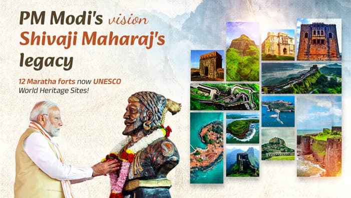 मराठा मिलिट्री लैंडस्केप्स ऑफ इंडिया को यूनेस्को वर्ल्ड हेरिटेज सूची में स्थान मिलने पर प्रधानमंत्री मोदी ने व्यक्त की गर्व और खुशी