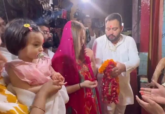 तेजस्वी यादव ने सपरिवार पंचमुखी हनुमान मंदिर में की पूजा-अर्चना