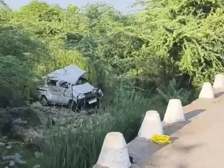 पुलिया से नदी में गिरी कार, दो सगे भाइयों की मौत, तीन घायल