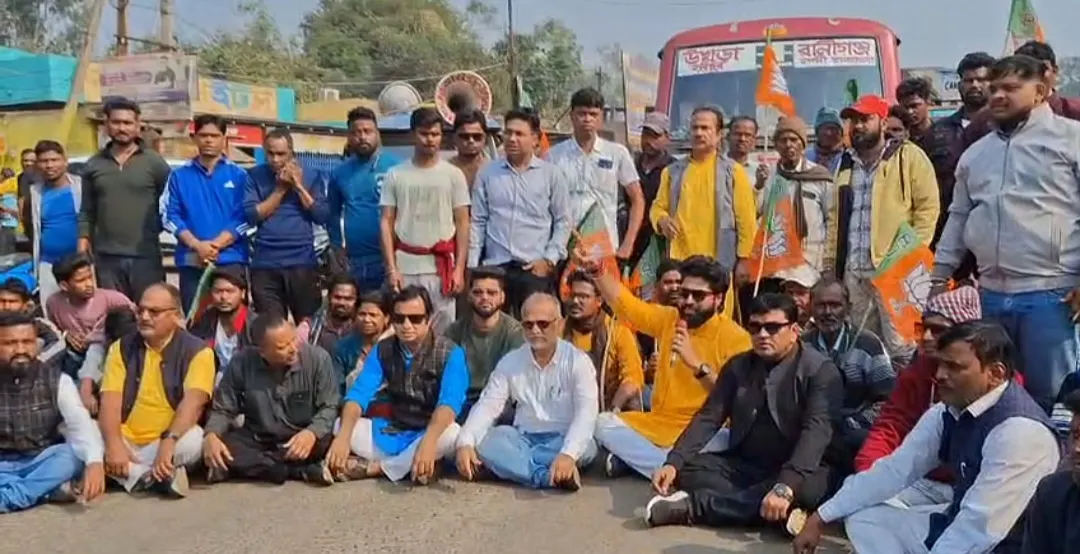 ट्रक की टक्कर से भाजपा कार्यकर्ता की मौत पर जामुड़िया में बवाल
