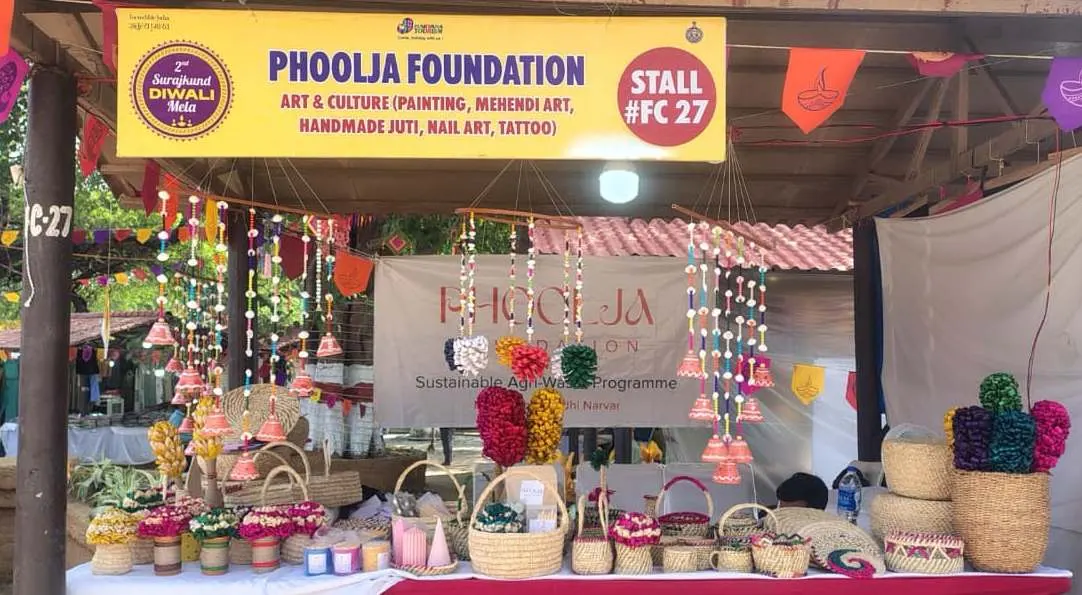 फरीदाबाद : दीपावली मेला में मक्का के छिलकों से बने प्रोडक्टस देख हो जाएंगे दंग