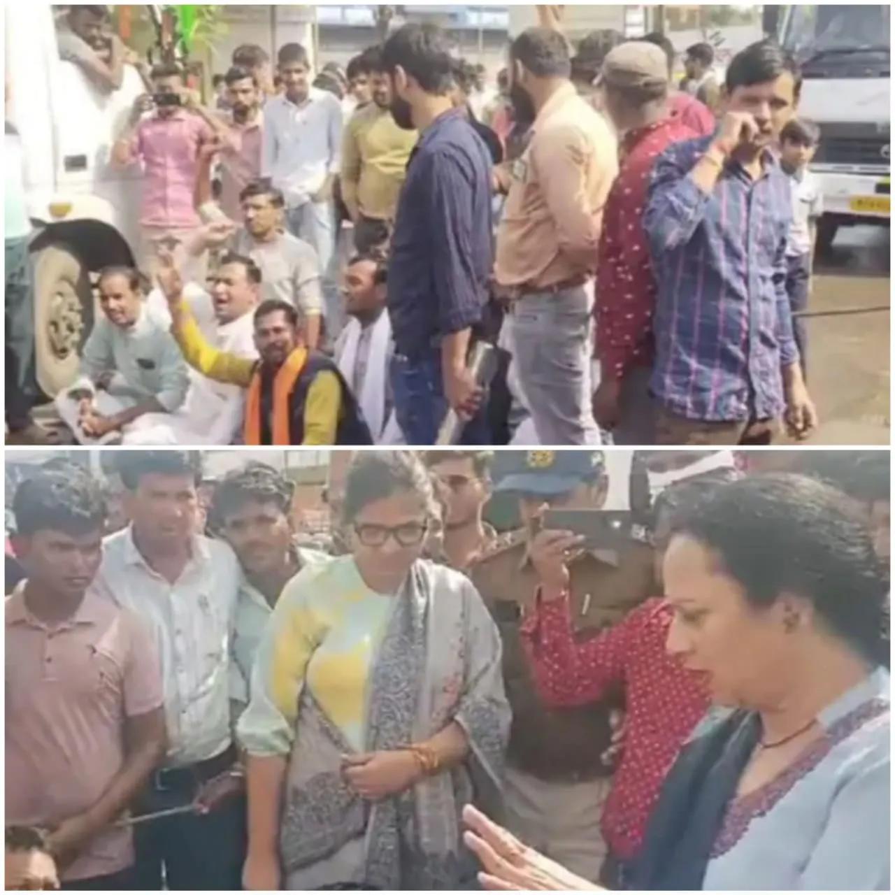 जलभराव से परेशान लोगों ने सड़क पर किया प्रदर्शन, आश्वासन के बाद माने