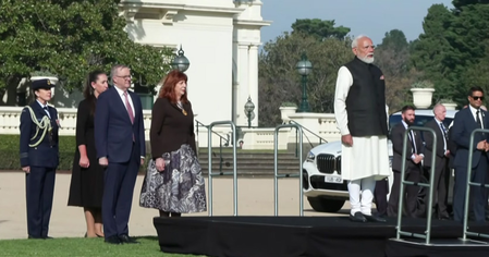 ऑस्ट्रेलिया दौरे पर पीएम मोदी का भव्य सम्मान, गूंजा राष्ट्रगान