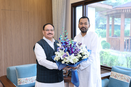 केंद्रीय स्वास्थ्य मंत्री जेपी नड्डा से मिले निशांत कुमार: स्वास्थ्य सुविधाओं के विस्तार और सुदृढ़ीकरण पर हुई चर्चा