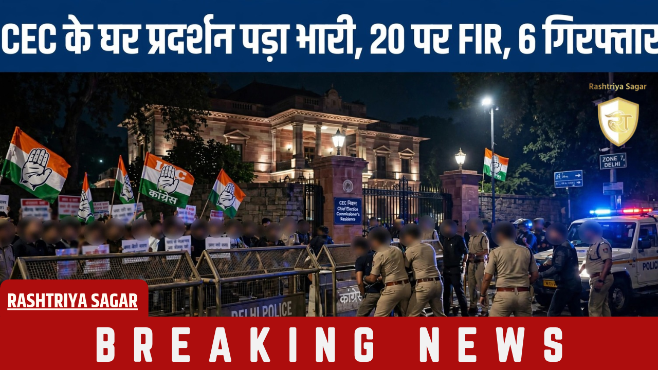 राहुल गांधी के आरोप के बाद CEC ज्ञानेश कुमार के घर हंगामा, आधी रात को 6 कांग्रेसी गिरफ्तार!
