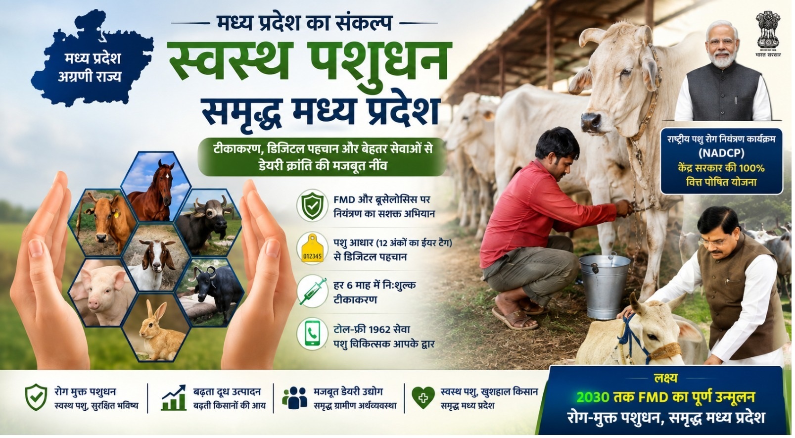 पशुधन स्वास्थ्य में नई मिसाल बना मध्य प्रदेश, रोगमुक्त भविष्य की ओर बढ़ा देश
