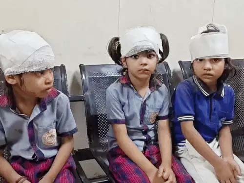 फरीदाबाद में स्कूल पर निर्माणाधीन इमारत की दीवार गिरी, चार बच्चे गंभीर घायल