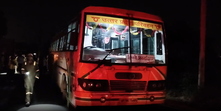 एटा सड़क हादसा: कैंटर-रोडवेज बस की भिड़ंत में 4 यात्रियों की मौत