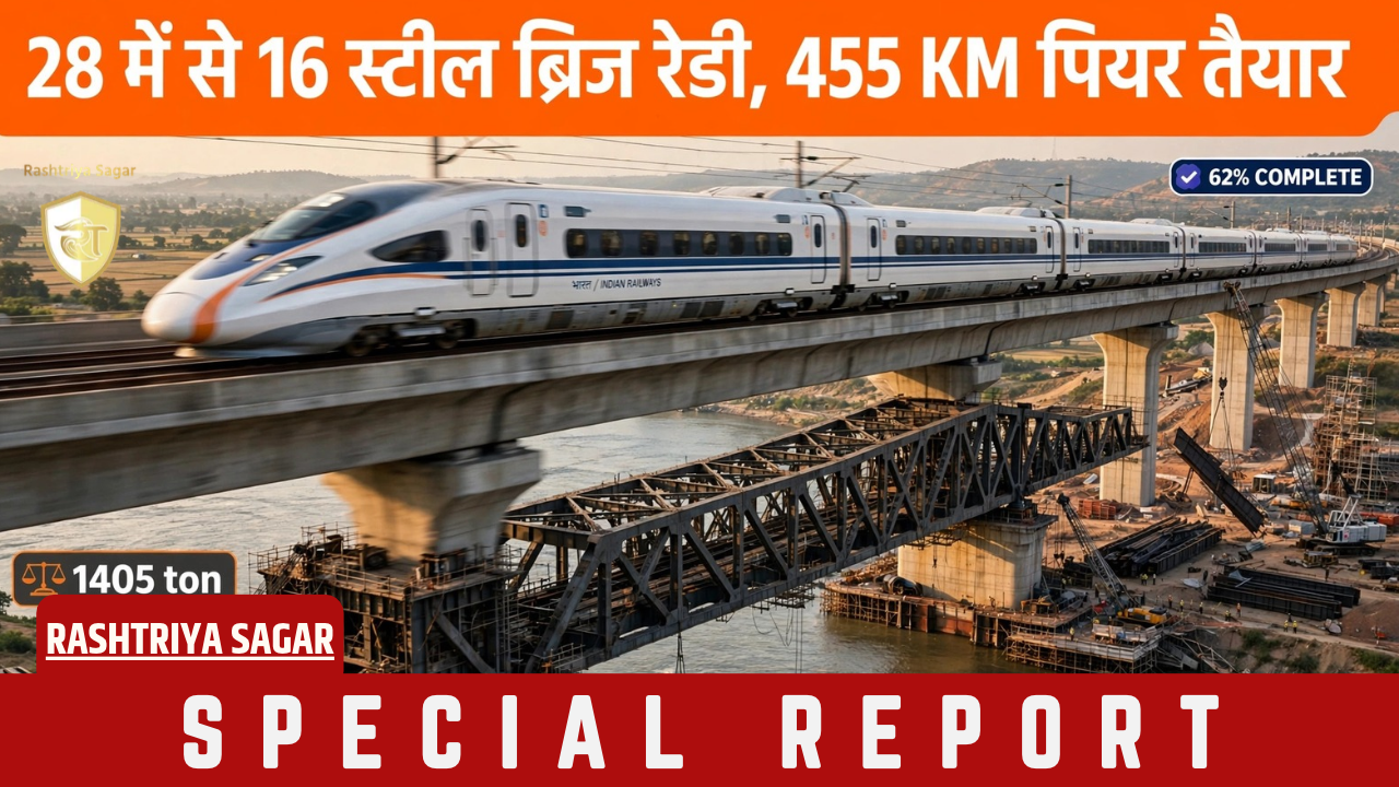 समंदर के नीचे सुरंग, ऊपर 16 स्टील ब्रिज... Bullet Train का काम 62% पार, अब रोके से भी नहीं रुकेगी!